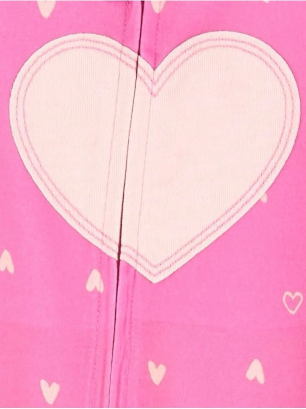 Carter's Pink and Light Pink Heart & Cherry Footed One-Piece Set